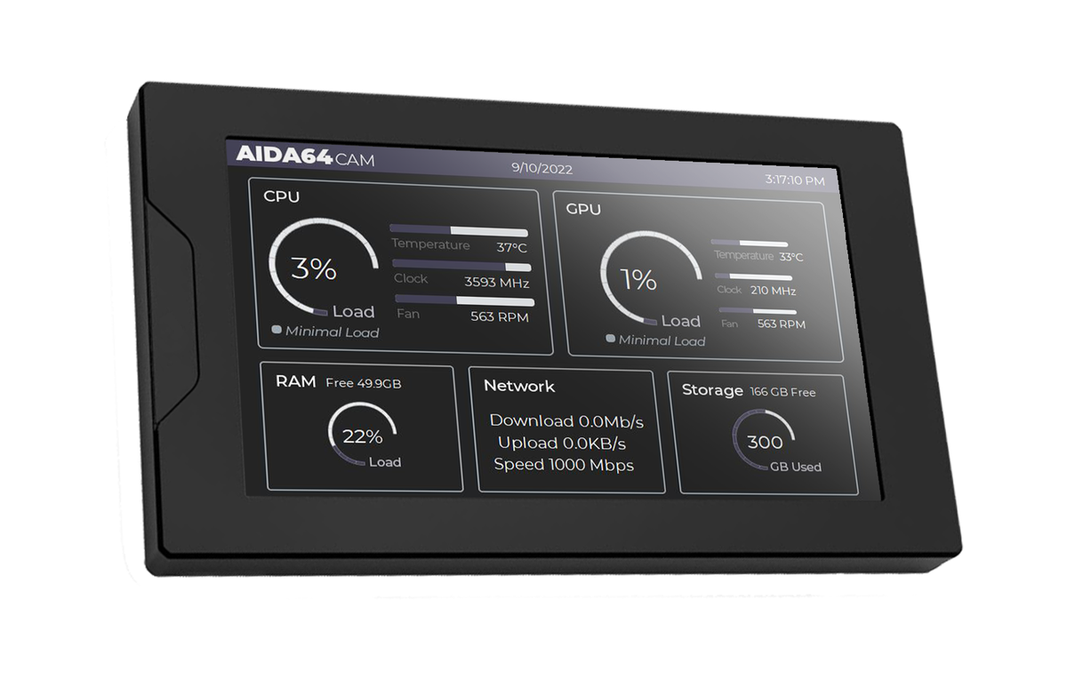 Sensor Panel - CAM AIDA64 Dark Stat Monitor Skin (800x480) – ORISHA.TECH